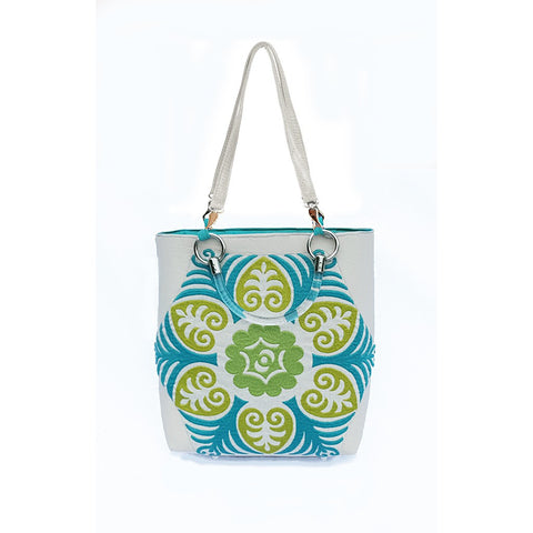 Suzani Small Tote in Teal