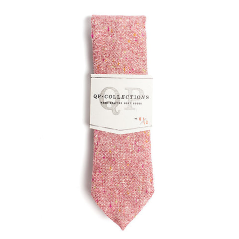Wool Tweed Necktie in Rose