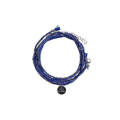 Cara Silver Wrapped Bracelet in Electric Blue