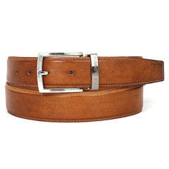 Paul Parkman Hand-Painted Tobacco Leather Belt