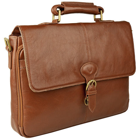 Parker Leather Medium Briefcase in Tan