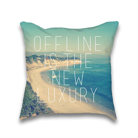 Luxury Vintage Beach Print Throw Pillow