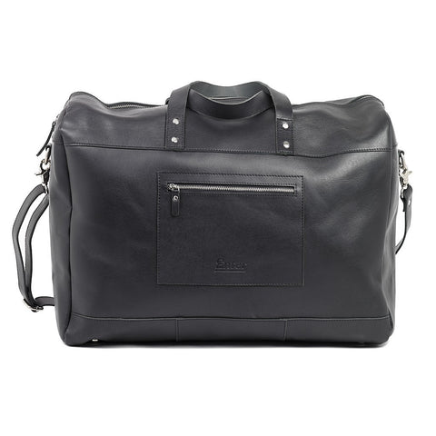 Leather Duffel Bag in Black