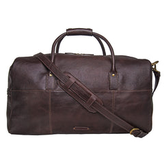 Charles Leather Cabin Travel Duffle Weekend Bag in Brown