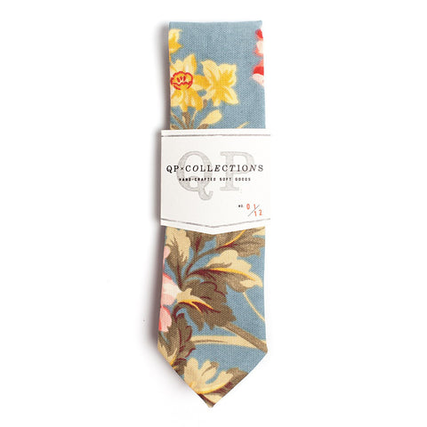 Sky Blue Floral Necktie