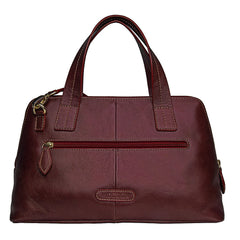 Cerys Leather Satchel in Red