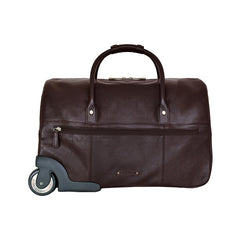 Charles Leather Wheeled Travel Weekend Luggage Bag