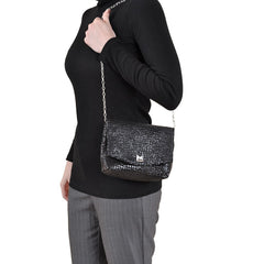 Boa Square Clutch in Black