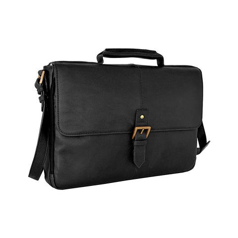 Charles Leather 15" Laptop Compatible Briefcase