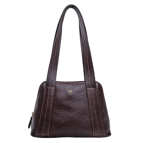 Cerys Small Leather Shoulder Bag in Brown