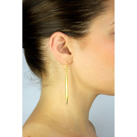 Long Gold Spike Earrings