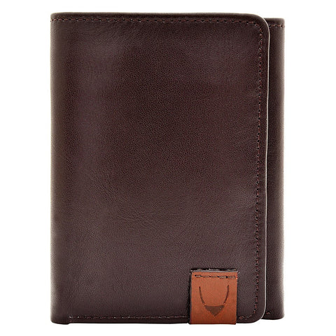 Dylan Compact Trifold Leather Wallet with ID Window in Brown