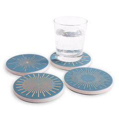 Fun Radial Pattern Absorbent Ceramic Coasters