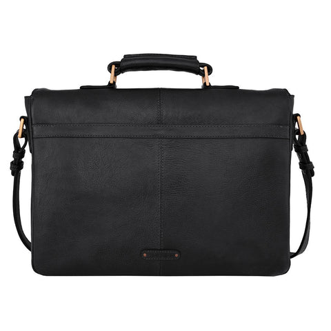 Parker Leather Medium Briefcase in Black