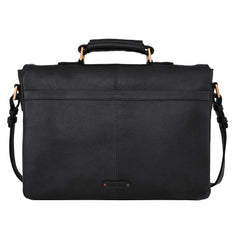 Parker Leather Medium Briefcase in Black