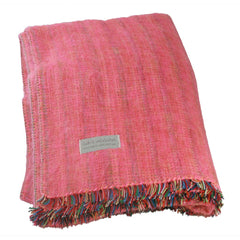 100% Alpaca Travel Blanket in Pink