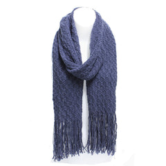 Winter Honeycomb Rectangle Scarf with Fringe