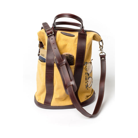 Small Helmet Bag in Brown and Yellow
