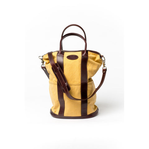 Small Helmet Bag in Brown and Yellow