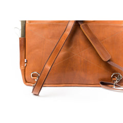 Handmade Leather and Canvas Messenger/Backpack in Light Brown