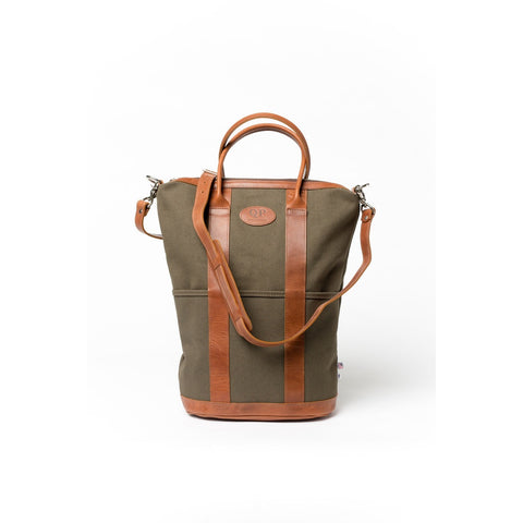Small Helmet Bag in Green and Tan